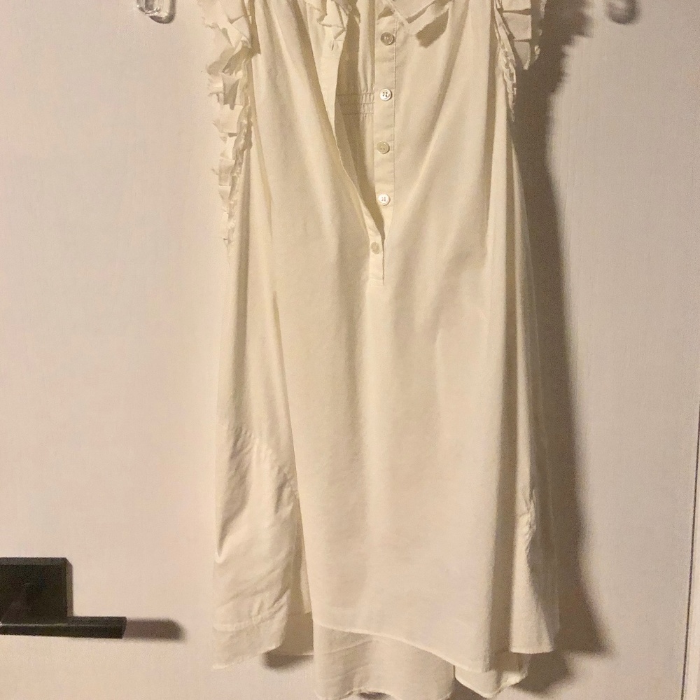 BCBGMaxAzria White Ruffle Pretty Blouse - Picture 4 of 10
